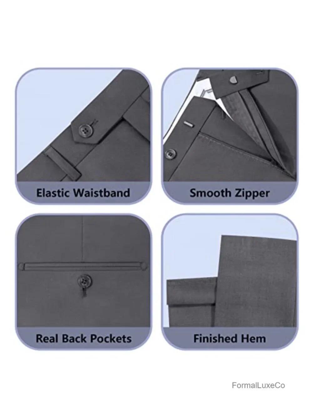 3 Piece Slim Fit Suit Set - Jacket, Vest, Pants, Tie